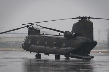 Fototapeta na wymiar 陸上自衛隊の大型ヘリコプター