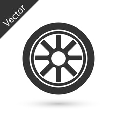 Fototapeta premium Grey Car wheel icon isolated on white background. Vector