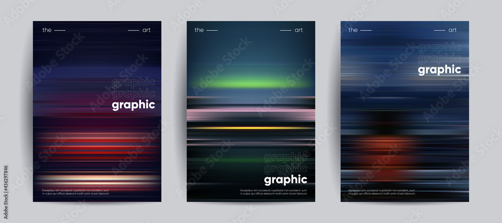 Poster abstract covers with motion gradient. blurred colors vector background.