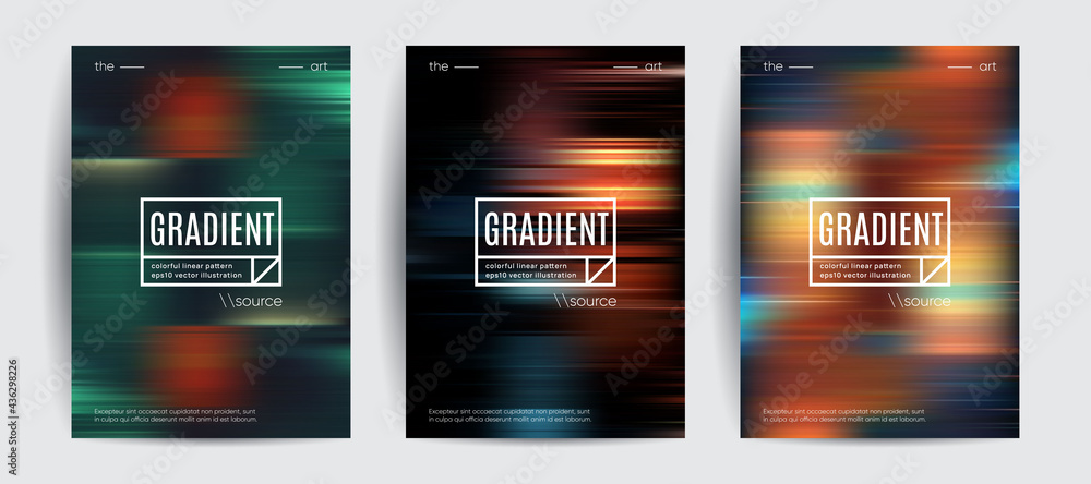 Poster abstract covers with motion gradient. blurred colors vector background.