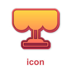 Gold Wooden table icon isolated on white background. Street cafe. Vector