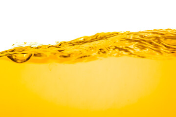Cooking oil surface ripple transparent on white background