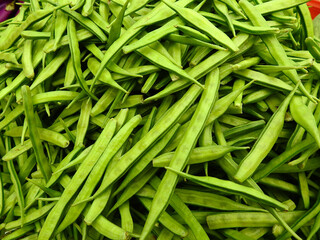 Fresh green Organic vegetable Cluster Beans
