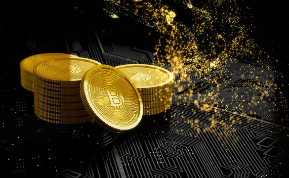 Cryptocurrency digital asset Disappeared concept. 3d Illustration.