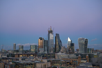 London's financial buildings stacked together