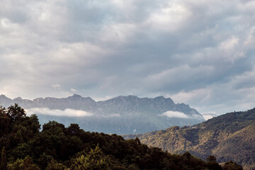 Stormy sunset in the italian countryside