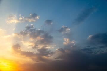 Sky with clouds at sunset