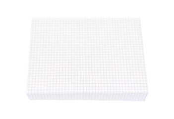 Checkered notebook isolated on white background.
