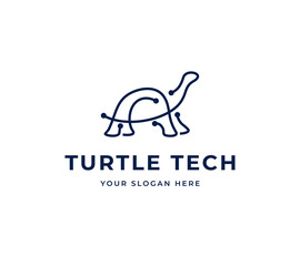 tech turtle vector logo design. minimalist turtle icon logo symbol design