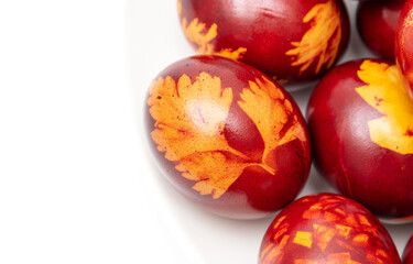 Obraz na płótnie Canvas Painted eggs for Easter as a background.