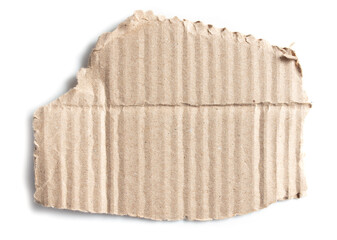 Cardboard sheet isolated on white background. Close-up