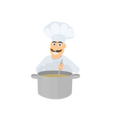 Cook. Cook prepares food, vector illustration