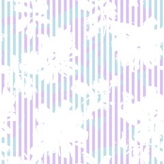 Pastel Botanical Floral Seamless Pattern with striped Background