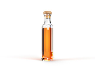 Letter I shaped bottle with whisky inside. 3d illustration, suitable for font, alcohol and drinking themes