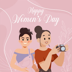 International Women's Day set. Vector templates for cards, posters, flyers and other users.