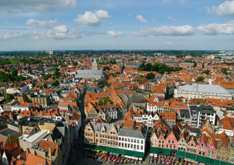 Naklejka na ściany i meble Holidays in Belgium. Discovering Bruges