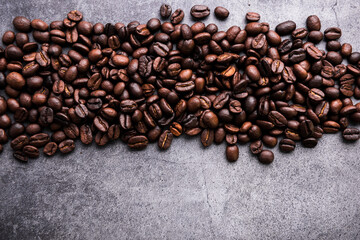 Texture of coffee beans. Coffee bean