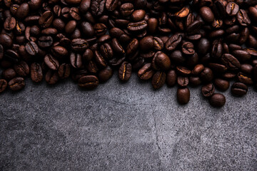 Texture of coffee beans. Coffee bean
