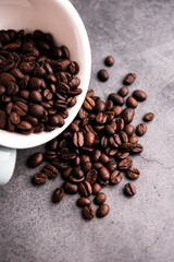 Texture of coffee beans. Coffee bean