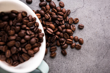 Texture of coffee beans. Coffee bean
