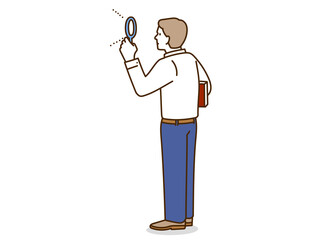 ヒントを探す男性社会人