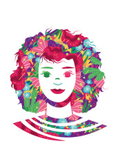 Créativité imaginaire fleurs visage silhouette illustration bonheur émotion confiance empathie coloré