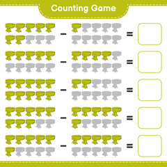 Counting game, count the number of Scarf and write the result. Educational children game, printable worksheet, vector illustration