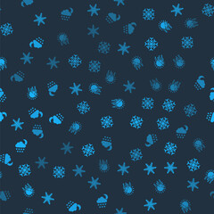 Set Snowflake, , Fog and sun and Cloud with snow moon on seamless pattern. Vector
