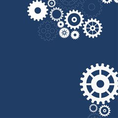 Abstract techno gear background with geometric colorful gear wheels. Space for gear text. Vector gears modern mechanism industrial concept. Technology gears background. Gears Vector illustration 