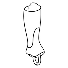 Outfit of the rider protection of the legs of a jaquey leggings vector illustration in line style for a coloring book