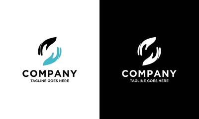 Hand care logo design template. helping hand icon symbol.