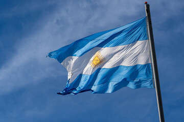 Beautiful shot of the flag of Argentina