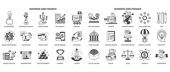 Business icons set for business