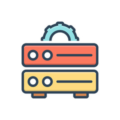 Color illustration icon for data management