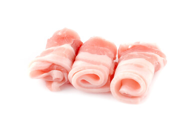 sliced Japanese pork back ribs on white background
