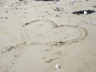 heart on sand