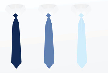 Blue dark and light tie. vector