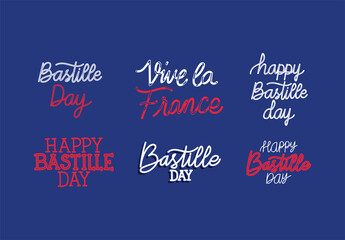 bastille day phrases pack - obrazy, fototapety, plakaty