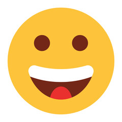 Flat color style emoji smile.