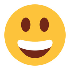 Flat color style emoji smile.