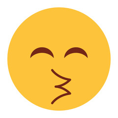Flat color style emoji 
