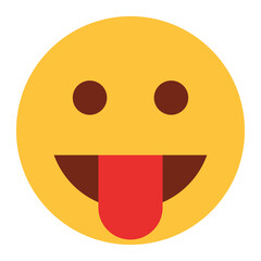 Fototapeta premium Flat color style emoji cheeky.