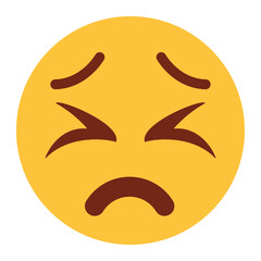 Flat color style emoji sad.