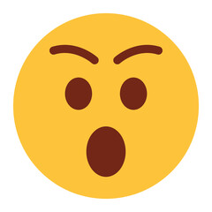 Fototapeta premium Flat color style emoji angry.