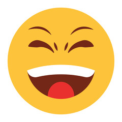 Flat color style emoji laugh.