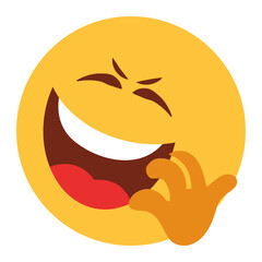 Flat color style emoji laugh.