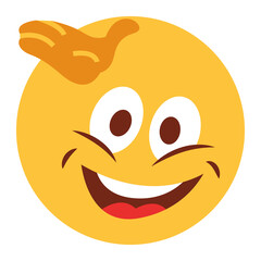 Flat color style emoji laugh.