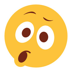 Fototapeta premium Flat color style emoji shock.