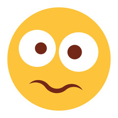 Fototapeta premium Flat color style emoji shock.