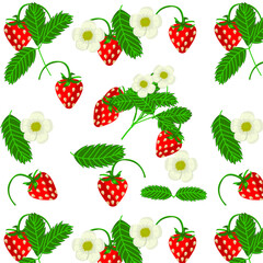 seamless pattern with strawberries